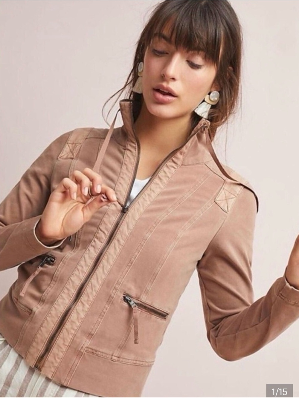 Anthropologie Marrakech Zip-Up Utility Jacket